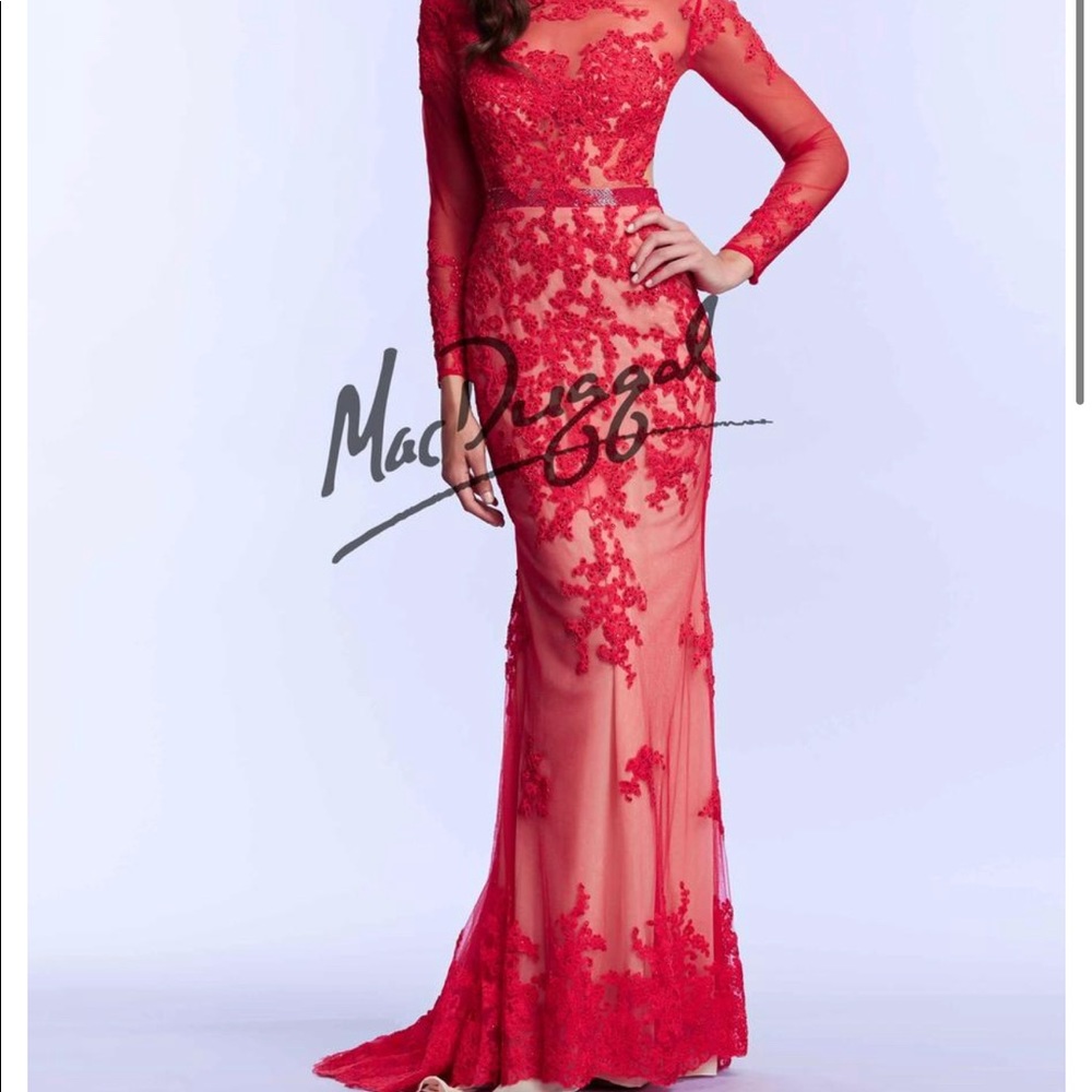 Mac Duggal Ivory Prom Dress Size 4 - Picture 5 of 5